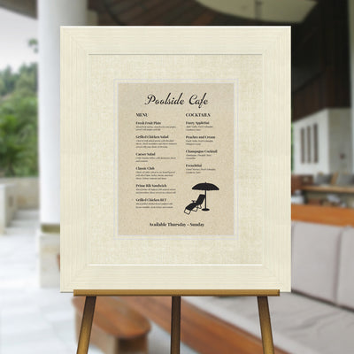 Coconut White Distressed Directional Sign Frame